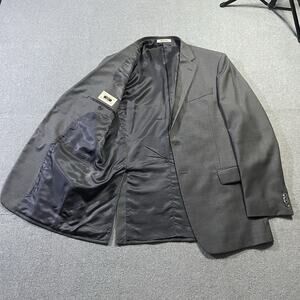 Joseph Abboud 42L Blazer Charcoal Gray Sharkskin Zignone Wool Sport Coat USA